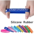thumbnail image 6 of 40PCS Silicone WristBands 10 Colors Student Reward Rubber Teacher Recognition Award Star WristBands Purple Orange Pink Yellow Green for Activities Classroom Students Supplies, 6 of 6
