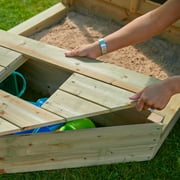 TP Toys Ahoy Ship Wooden Sandbox Cover Play Boat with Sunshade Sail, Hidden Sandpit, Splash Bowl, Storage Compartment & Pirate Play Features for Kids Ages 2+