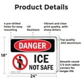 thumbnail image 2 of (2 Pack) Ice Not Safe OSHA Danger Sign 24 Inch X 18 Inch Indoor / Outdoor Rust-Free Aluminum Metal Signs for Workplace, Workshop, and Construction Site, Made in the USA, 2 of 8