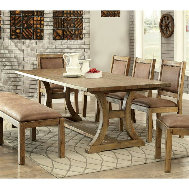 Furniture Of America Liston Wood, Trestle Style Dining Room Tables