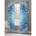 thumbnail image 3 of Summer Ocean Coral Sheer Curtains 96 Inch Long 2 Panels, Nautical Coastal Watercolor Blue Teal Sea Waves Light Filtering Rod Pocket Curtains, Sheer Voile Drapes for Living Room Bedroom, 52"x96", 3 of 8
