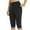 Black, variant on Lovskoo Women's 3/4 Long Capri Shorts High Waisted Yoga Workout Exercise Casual Summer With Pockets Khaki