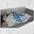 thumbnail image 6 of King Soft Flannel Fleece Blanket, King of Ocean is My Best Friend in Watercolor Abstract Style Words on Whale Print, Cozy Plush for Indoor and Outdoor Use, 60" x 80", Blue and Purple, by Ambesonne, 6 of 6