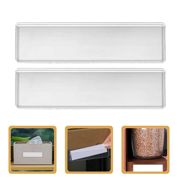 Masteelf 25pcs Label Holders Adhesive Label Pockets Plastic Clear Tag Index Card Holders Name Tags Pockets for Drawers Shelves Storage Bins Mailbox Library Classroom