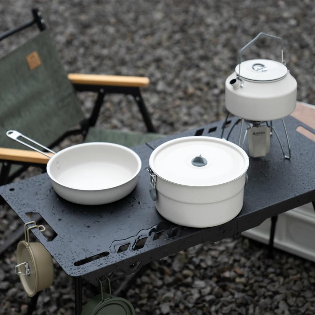 LICEWO Aluminum Camping Pots Cookware Hiking Pots Kettle Frying Pan Easy to Clean