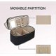 thumbnail image 4 of Large Makeup Bag Organizer,Double-Layer Travel Cosmetic Case with Acrylic Mirror,Makeup Train Case with Adjustable Dividers ,Black, 4 of 5