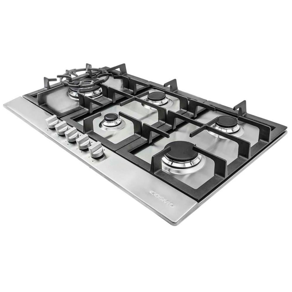 Cosmo 30 in. Gas Cooktop in Stainless Steel with 5 Sealed Brass Burners