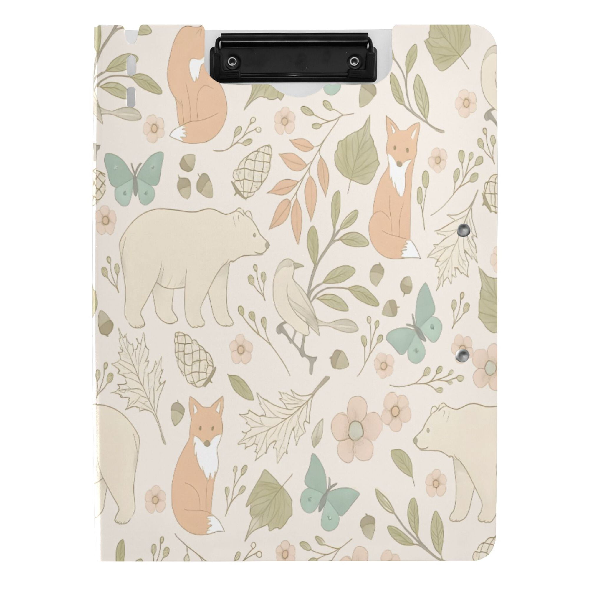 FORMRS A4 Clipboard Folder with Pen Holder Horizontal Foldable School Office Binder, Forest Pastel