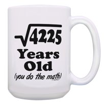 ThisWear 65th Birthday Mug Square Root of 4225 You Do the Math Bday Mug Gift 15oz Coffee Mug