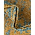 thumbnail image 3 of Jill Zarin Outdoor Collection Area Rug - Dubai (5' 3" x 8' Oval Yellow and Aqua/Light Blue), 3 of 11