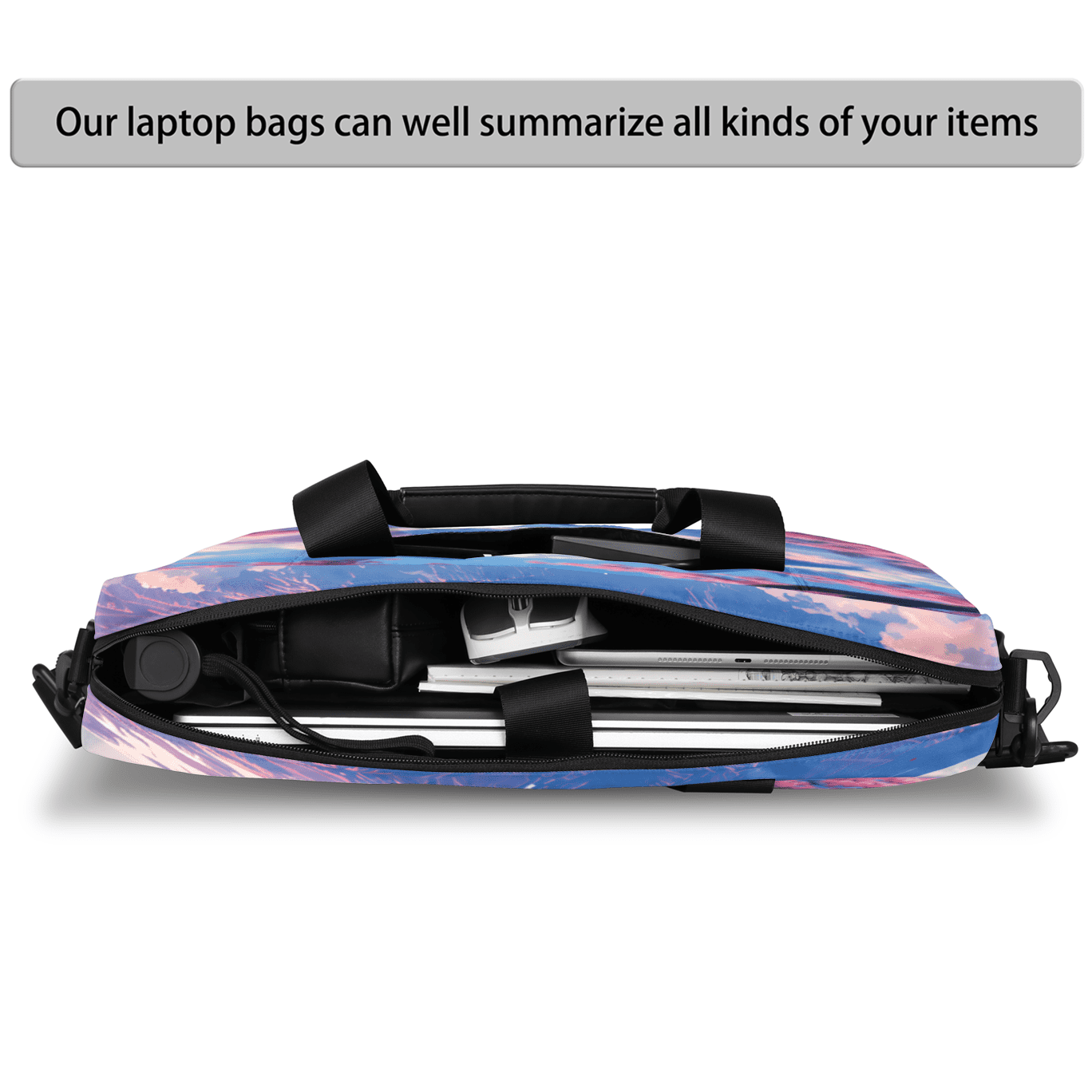Herdesigns Asian Japanese Laptop Bag for Women Men, Computer Case Briefcase Messenger Bags, 15-15.6 inch Laptop Sleeve Shoulder Bag