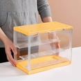 thumbnail image 4 of Clear 3 Tier Display Case Shelf Dustproof Showcase Organizer Dustproof Holder Yellolw, 4 of 9