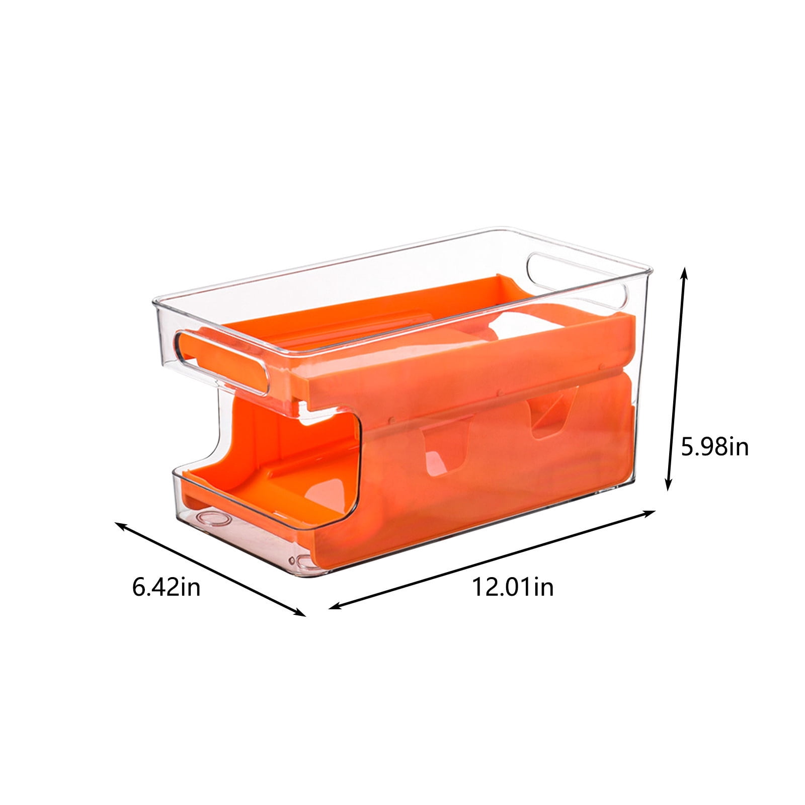 Viflosae Automatic Rolling Refrigerator Storage Box Double Layer Transparent Beer Cola Can Organizer Pantry Fridge Shelf Space Saver Efficient Kitchen