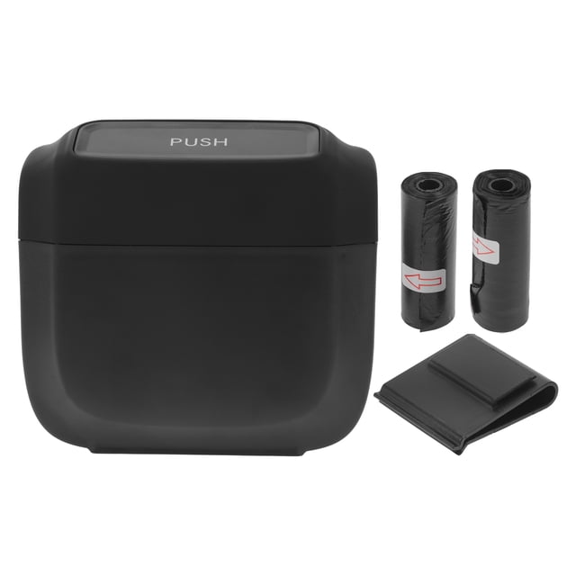 Bote de basura para automóvil colgante de plástico para puerta de automóvil 1 juego negro