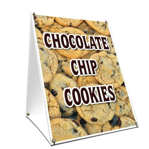 A-frame Sidewalk Chocolate Chip Cookies Sign With Graphics On Each Side | 18" X 24" Print Size