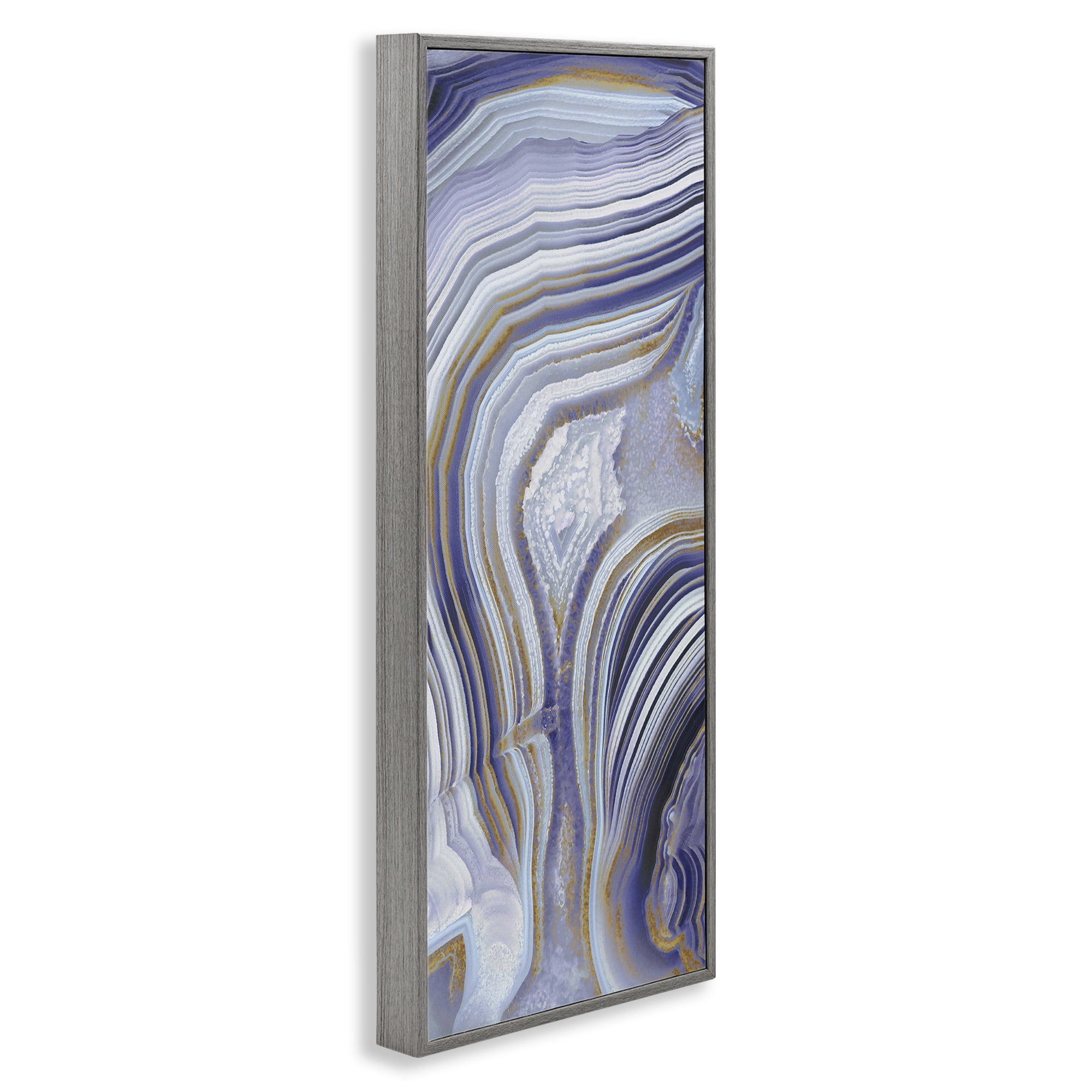 Stupell Industries Agate Crystal Pattern Abstract Design Abstract Painting Gray Framed Art Print Wall Art, 13 x 30