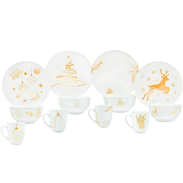 Set Vajilla Completa de Porcelana, Colección Merry Christmas, 12