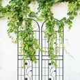 thumbnail image 3 of Yoneston 2 Pack 86.7" x 19.7" Metal Garden Trellis, Rustproof Arched Trellis for Climbing Plants, Sturdy Patio Plant Support for Outdoor, Black, 3 of 7