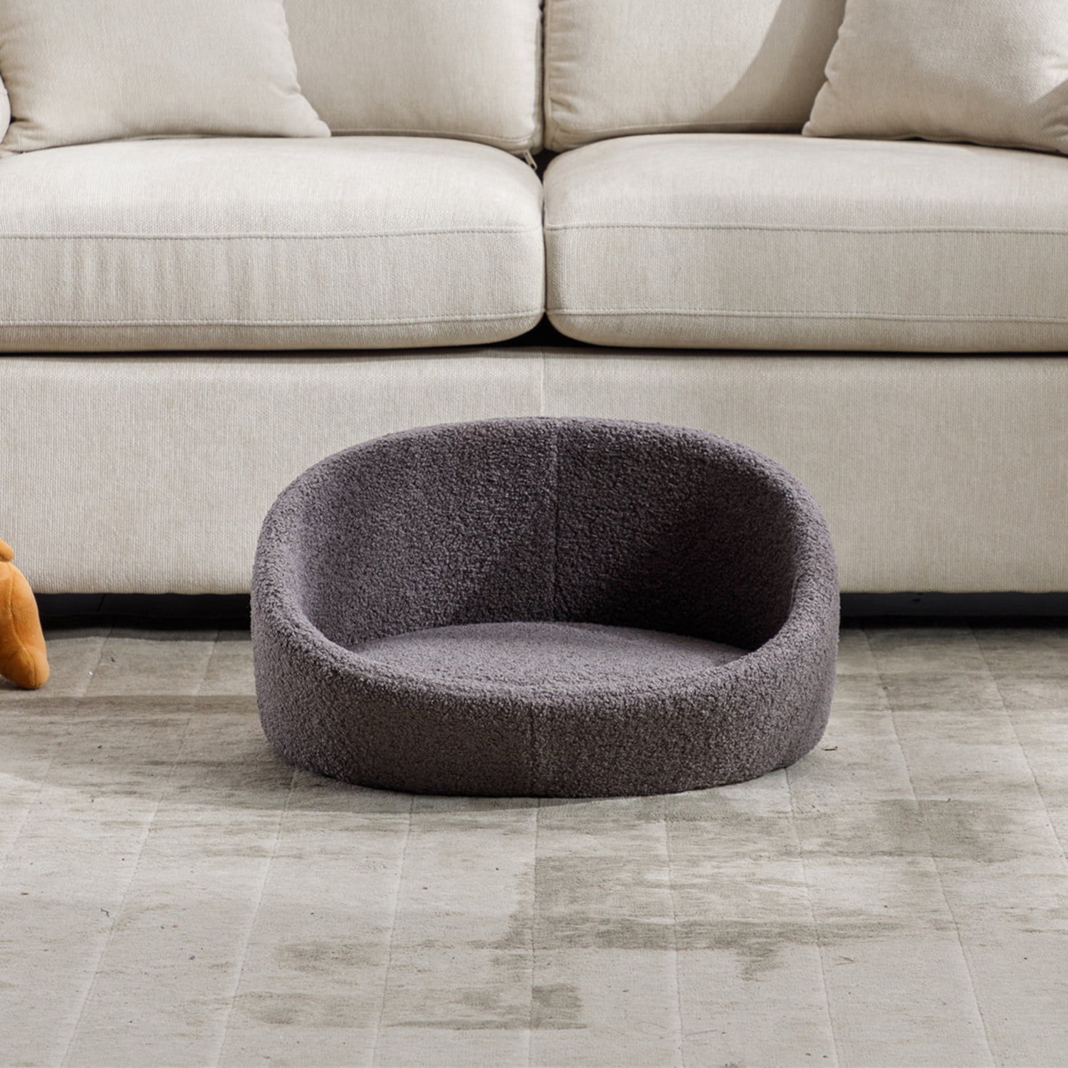 Pefilos 21" Dog Sofa Bed with E1 Solid Wood Frame and Memory Foam, Pet Cat Bed with Cashmere Cover for Indoor, Gray Pefilos 21" Dog Sofa Bed with E1 Solid Wood Frame and Memory Foam, Pet Cat Bed with Cashmere Cover for Indoor, Gray
