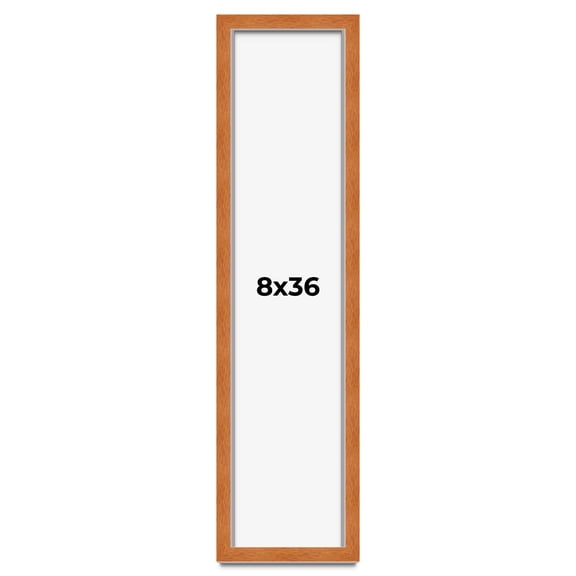 8x36 Frame Honey Pecan Brown Picture Frame - Modern Photo Frame Includes UV Acrylic Shatter Guard