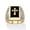 Cross, variant on Men's Emerald-Cut Genuine Black Onyx Praying Hands or Textured Cross Two-Tone Ring Gold-Plated