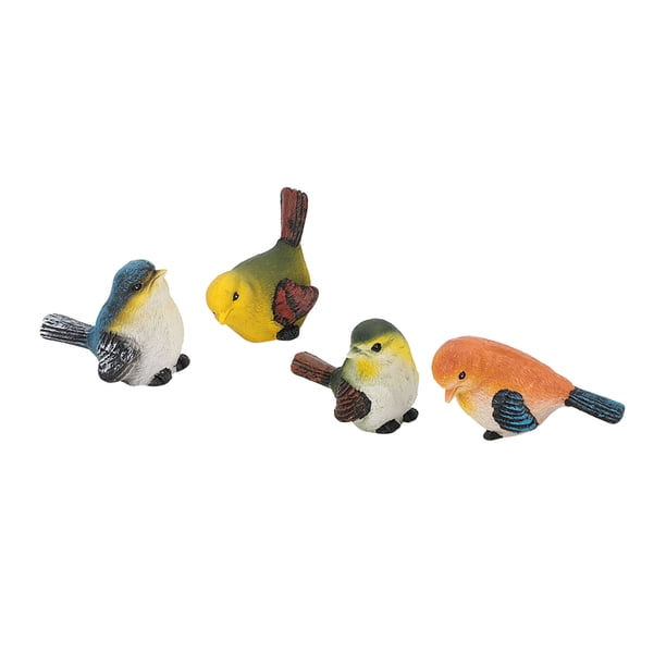 Figura De Pájaro Decorativa, 4 Uds., Pájaros De Resina, Decoración De Animales, Césped