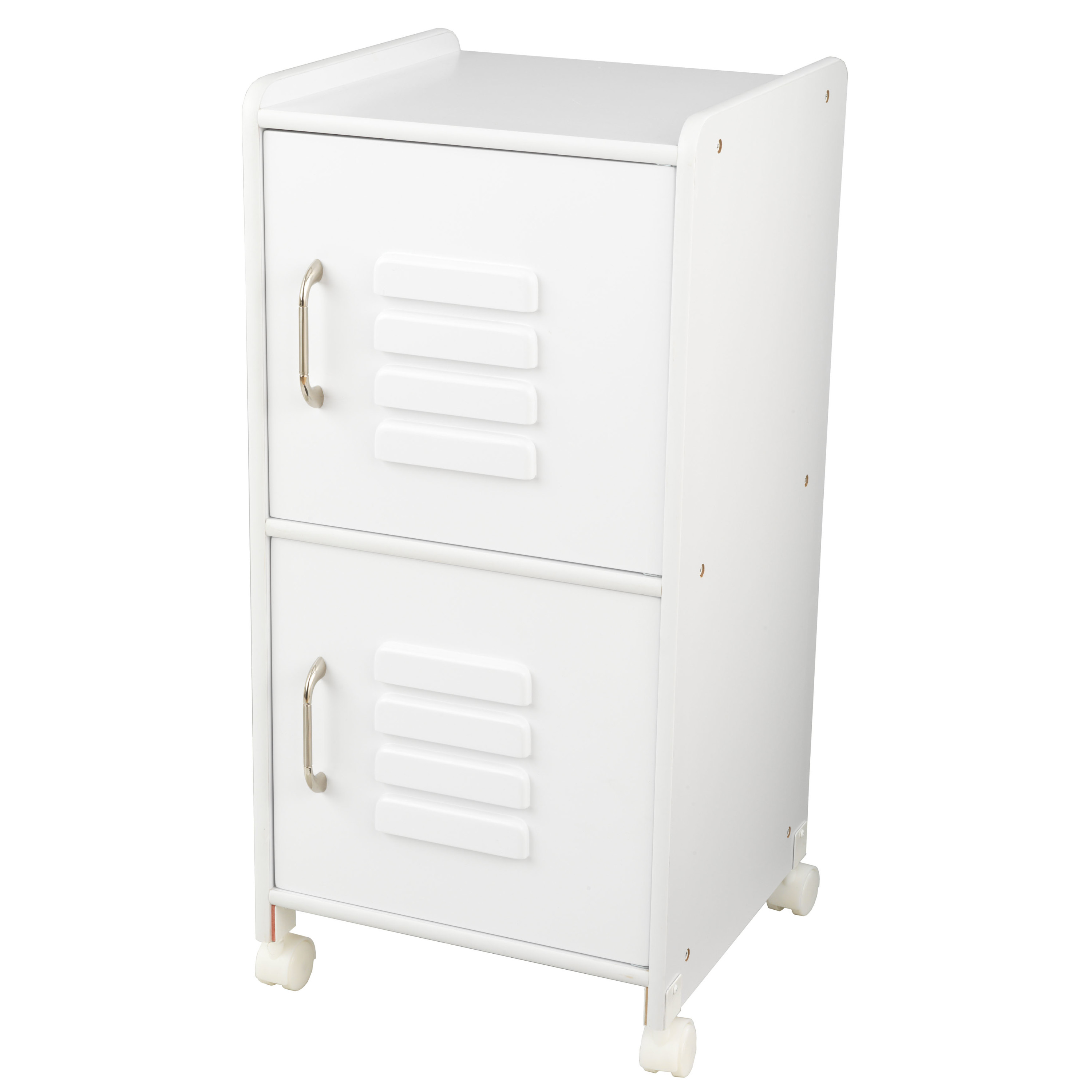 KidKraft Wood Medium Storage Locker on Wheels with Two Compartments