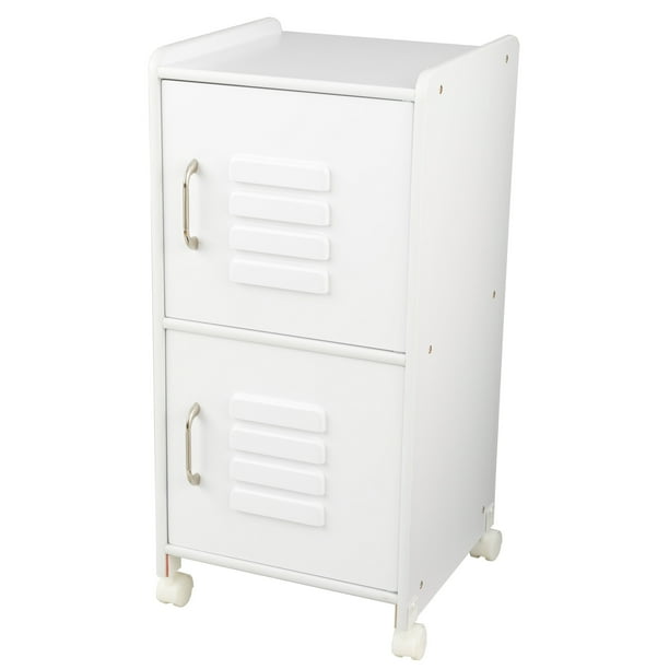 KidKraft Wood Medium Storage Locker on Wheels with Two Compartments