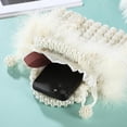 thumbnail image 6 of Zhengup Women Pearl Purse,Evening Bags, Artificial Pearl Clutch, Square Feather Handbags, White Purse for Party Wedding Travel, 6 of 6