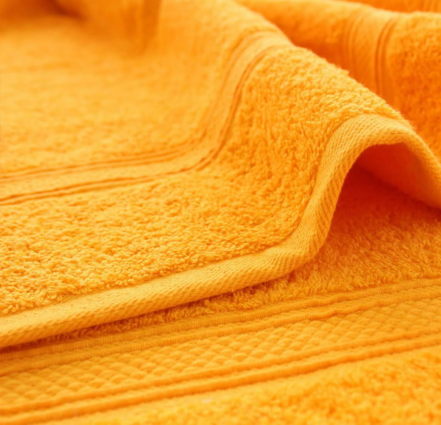 G&J 100% Cotton Luxury Towel Combo Set 8 Pieces Premium Towel Set 2 Bath Towels, 2 Hand Towels, 4 Wash Cloth Yellow Orange Color