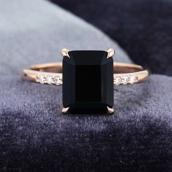 Jewelerix Brilliant Emerald Cut Ring 1.50 CT Moissanite Diamond Engagement Ring 14K Rose Gold Ring Proposal Promise Rings for Her