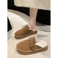 thumbnail image 2 of Thick-soled Women's Plush Loafers With Retro Package Toes, Outdoor Half Slippers, 2023 New Design With Plush Half Toe Women's Shoes, 2 of 4