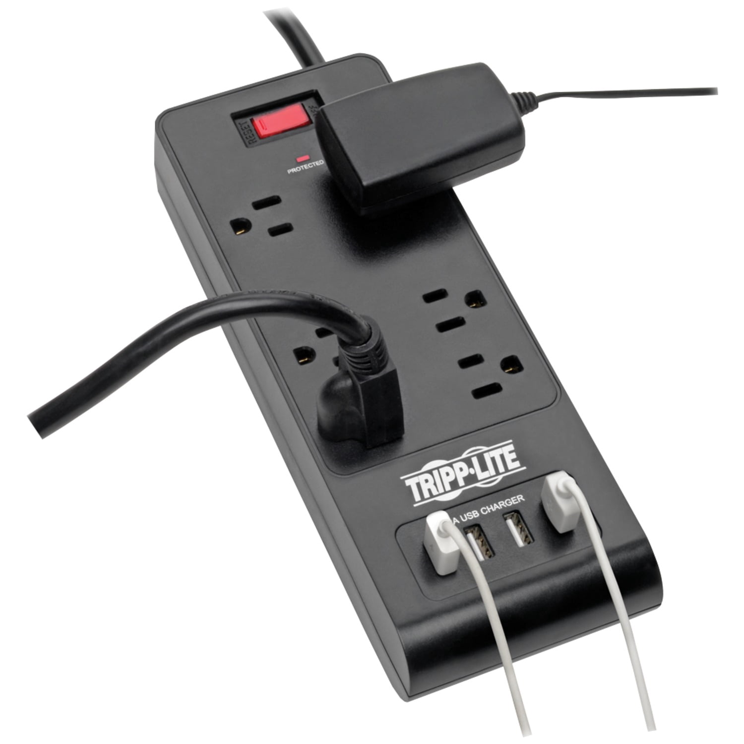 Tripp Lite TLP664USBB Protect It! 6-Outlet Surge Protector with 4 USB Ports, 6ft Cord