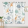 thumbnail image 2 of Kids Boys Dinosaur Curtains 42Wx63H Inch Rod Pocket Cartoon Dino Tropical Jungle Safari Animal Nursery Art Printed Cute Volcano Living Room Bedroom Window Drapes Treatment Fabric 2 Panels, 2 of 5