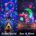 thumbnail image 3 of Baby Projector Lamp, Rotating 8-Color Ocean Wave Projector with Star and Underwater Theme Makes Children and Adults Sleep Peacefully - Black, 3 of 4