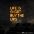 thumbnail image 4 of Glowneon Life Is Short Buy the Lips Neon Sign, Motivation Quotes Neon Light Wall Art, Bar Decor, 4 of 5