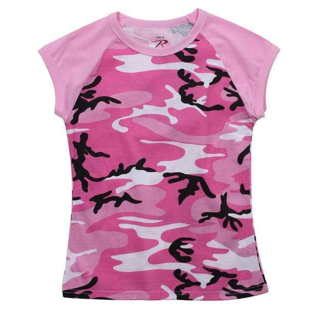 Rothco - Women's Pink Camo Short Sleeve Raglan T-Shirt - Walmart.com ...