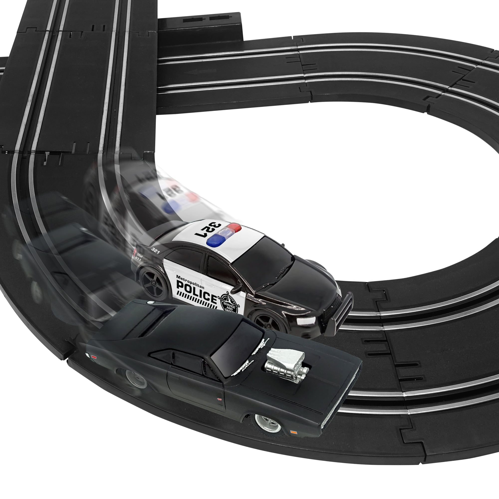 Race and chase cheap slot car set