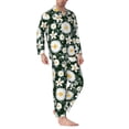 thumbnail image 3 of Kll White Daisies And Bee Sleepwear Mens Flannel Pajamas,Long Cotton Pj Set, 3 of 9