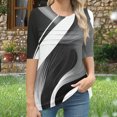 thumbnail image 6 of 3/4 Sleeve Tops for Women Printed CaUSAl Tee Shirts Round Neck Tunics Blosues Pullover Sweater Blouses Relaxed Fit Tunic Tee Dressy CaUSAl Top Beach Holiday Outfits 2025, 6 of 7