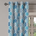 thumbnail image 2 of Ambesonne Grey Blue Grommet Curtain, Round Shapes Design, 50" x 72", Pale Blue Navy Blue and Grey, 2 of 6