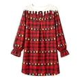 thumbnail image 2 of Elegyee Girls Christmas Nightgown Long Sleeve Plaid Sleep Dress Loungewear(3-14 Years), 2 of 5