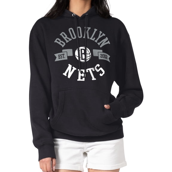Women's G-III 4Her by Carl Banks  Black Brooklyn Nets City Pullover Hoodie