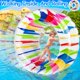 thumbnail image 3 of 65 Inch Inflatable Wheel Roller Pool Floats Toys for Kids, Kids Pool Float Pool Games for Lake Beach Party Outdoor Summer Fun, Colorful Swimming Pool Water Wheel Toys, 3 of 5