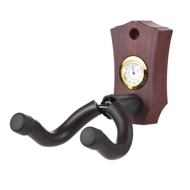 Wall 2-in-1 Guitar Wall Mount with Hygrometer Humidity Meter Guitar Wall Hanger Stringed Instrument Holder Solid Sturdy Wall Hook Hanger for Guitar Ukulele Mandolin
