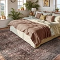 thumbnail image 3 of Lahome 8x10 Area Rug Washable Bedroom Rug Red Rug for Living Room 8x10 Rug Non Slip Ultra-Thin Carpet for Dining Room Retro Nursery Rug Large Area Rug for Playroom/Kids Room, 3 of 7