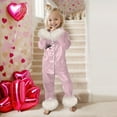thumbnail image 4 of Pajama Set for Girls 2PC Valentine's Day Lapel Button up Kids Loungewear Boys Sleepwear 2 Piece Outfits(8Y 8-9 Years,RD2), 4 of 5