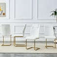 thumbnail image 2 of 6 Modern Chic Dining Chairs, Golden Legged Pu Cushioned Seats, For Kitchen, Living Room, Bedroom, Office, Stable And Elegant Of 6 Stylish Legs With Cushion, Ambiance, 2 of 7