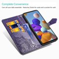 thumbnail image 3 of Galaxy A21s Case, Dteck ShockProof Premium PU leather Magnetic Flip wallet Case with Kickstand and Flip Cover For Samsung Galaxy A21s SM-A217, Purple, 3 of 8