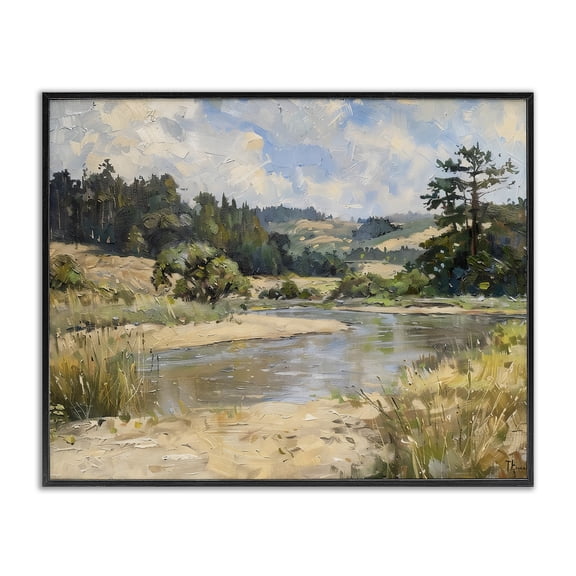 Stupell Industries Sunlit River Landscape Black Framed Giclee Art design by LSR Creative Studio, 11 x 14